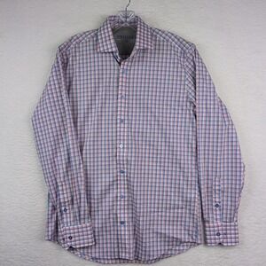 Twillory Mens 16 34/35 Tailored Fit Multicolor Check Performance Dress Shirt